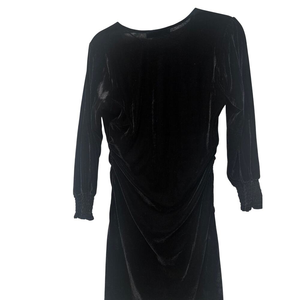 Zara Black Velvet Long Sleeve Dress Size S - Picture 10 of 10